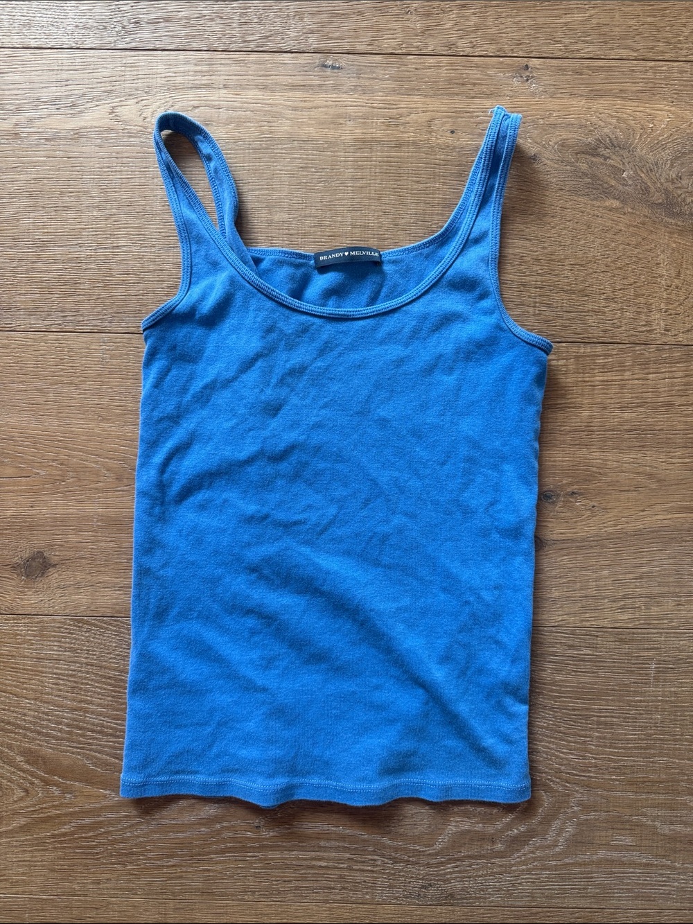 Brandy Melville Vibrant Blue Ribbed Scoop Tank